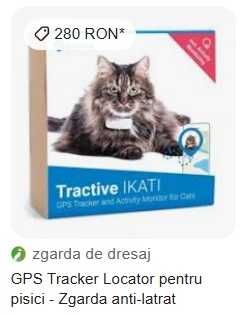 Dispozitiv monitorizare, GPS pentru pisici, Tractive GPS CAT 4
