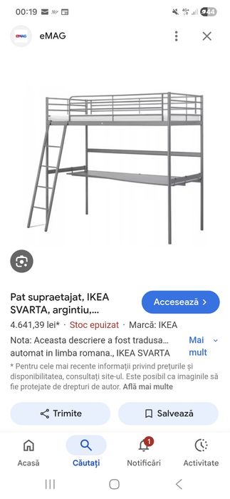 Pat etajat ikeea cu scara