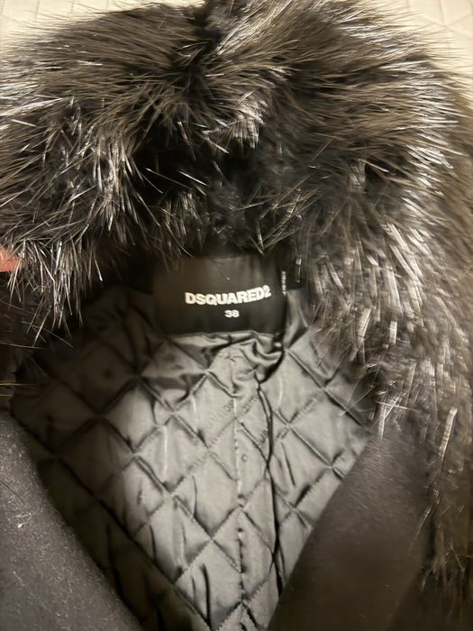 Палто от вълна и естествен косъм Dsquared2