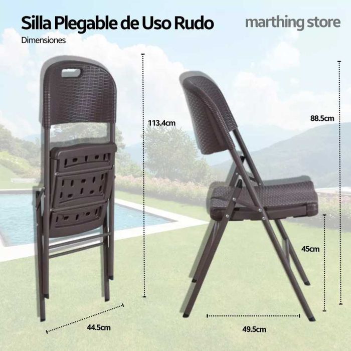 Стол, Сгъваем, метална основа, 2 цвята