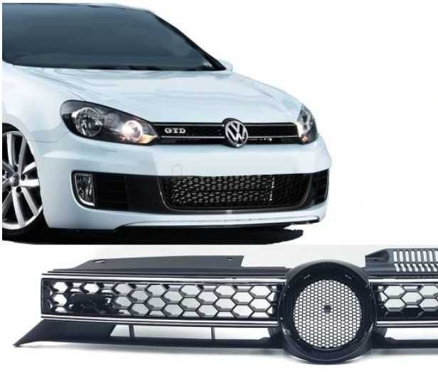 Решетка ГТИ за ГОЛФ 6 тип пчелна пита VW Golf Предна Хром Черна Тунинг