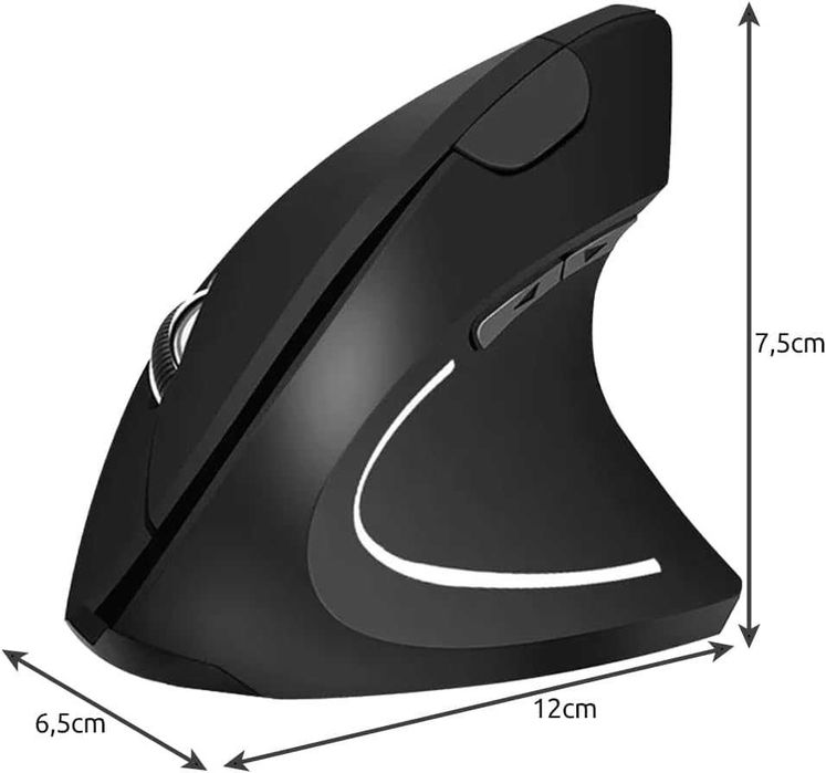 Mouse Optic Vertical Wireless Ergonomic cu LED 1200 DPI 6 Butoane USB
