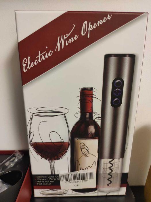 Set 4 în 1 vin deschizător electric dop aerator & tăietor de folie NOU