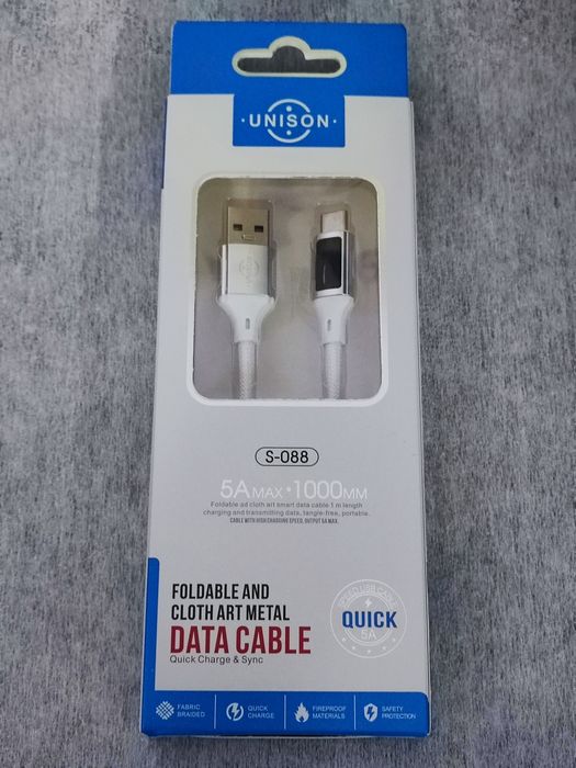 Cablu Type-C Unison 60W cu afișaj digital și încărcare rapidă