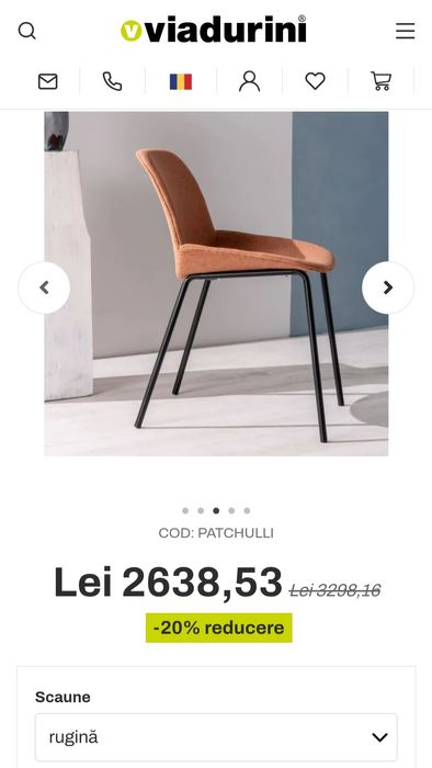 Vând scaune NOI Eva bucatarie/living Casa Italia