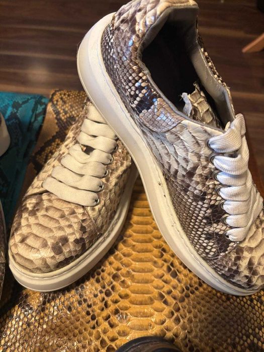 Sneakersi barbati din piele exotica  de piton