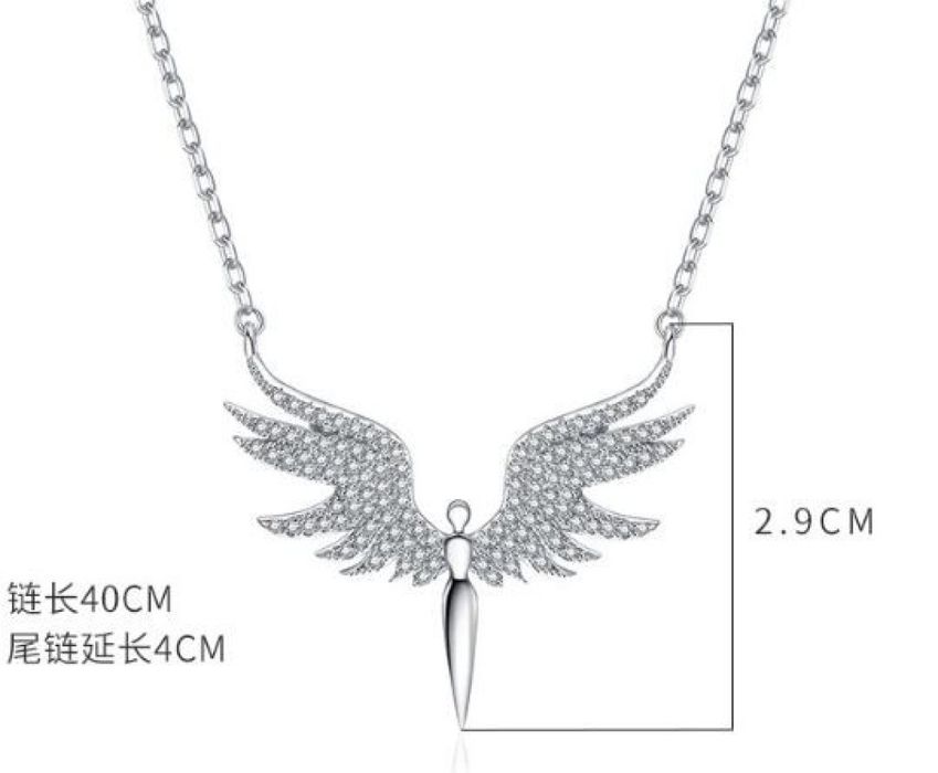 Нежно дамско колие с висулка феникс с камъни / Цвят: Вариант 1: Сребър