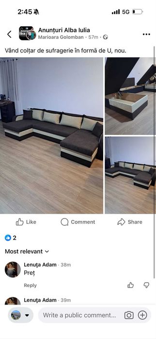 Colțar salon nou
