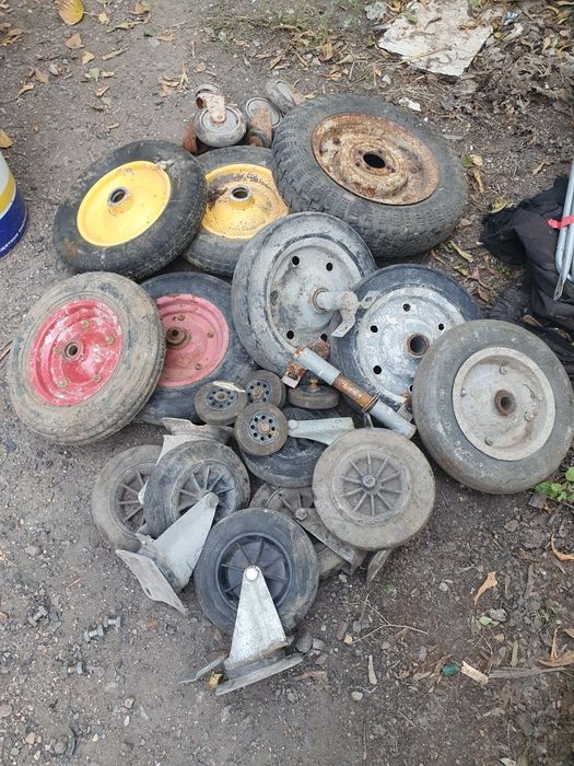 колёса на тачки, тележки разные и для воды или газбаллона.