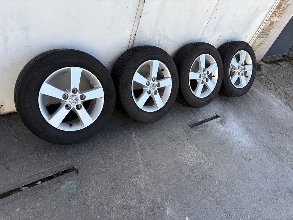 4бр. Алуминиеви джанти с гуми за Mazda 195/65 R15 цола  5х114.3