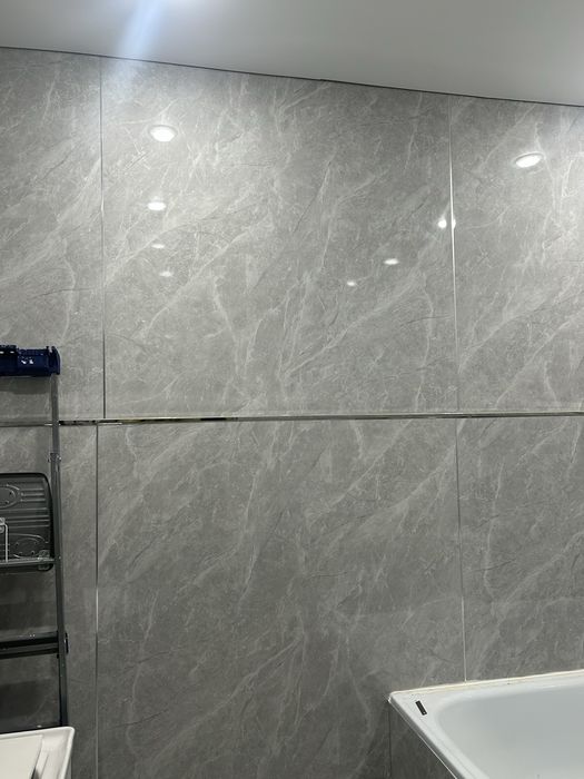 Гибкий мрамор, гипсокартон, кафель, уголок, профиля