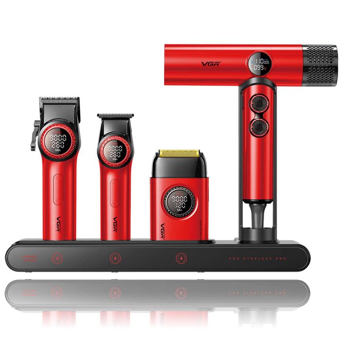 Професионален комплект VGR Stepless 4 в 1 за барбер / фризьори