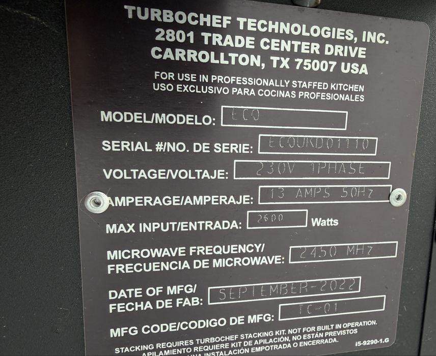 Merrychef Turbochef Eco
