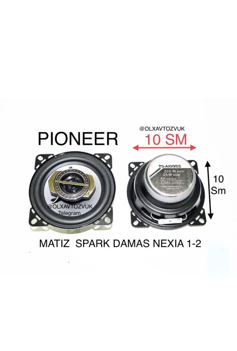 Pioneer 10см ўлчамли 2та калонка пишалкали spark nexia matiz damas va>