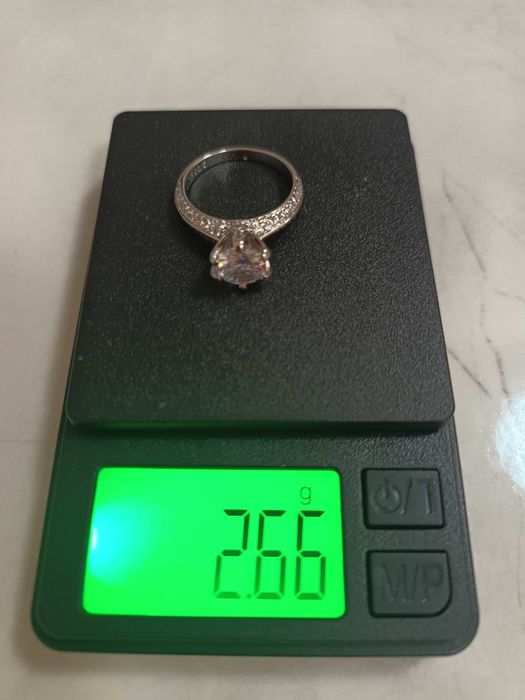 Сребърен пръстен с цирконий, проба 925, НОВ, размер 6, размер 7