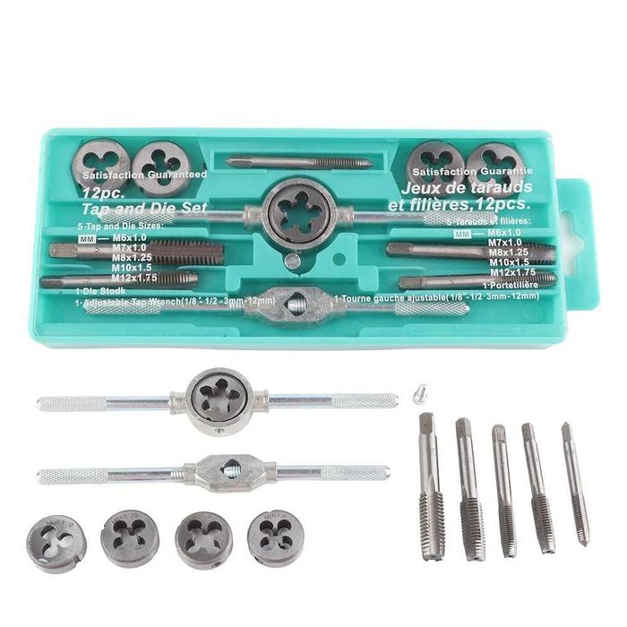 Комплект метчици и плашки 12 части