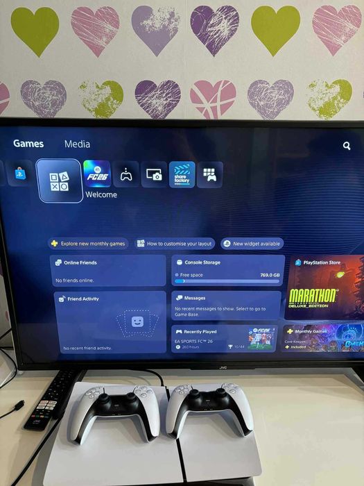 Playstation 5 1 TB Slim Disc Edition с два джойстика и гаранция!