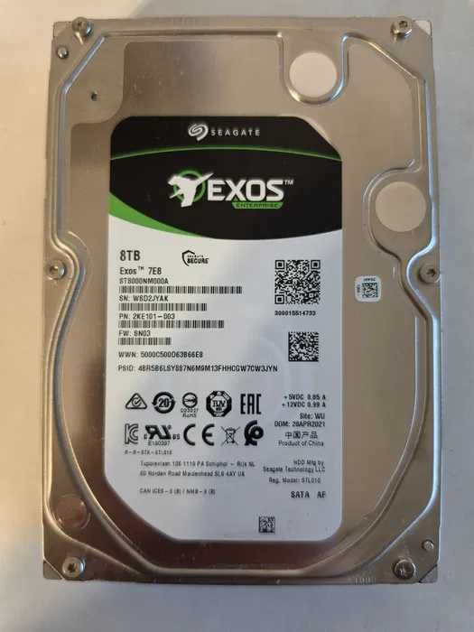 HDD 8TB 3.5'' Използван, Перфектно Здраве Различни модели -  Seagate SkyHawk, Western Digital AI