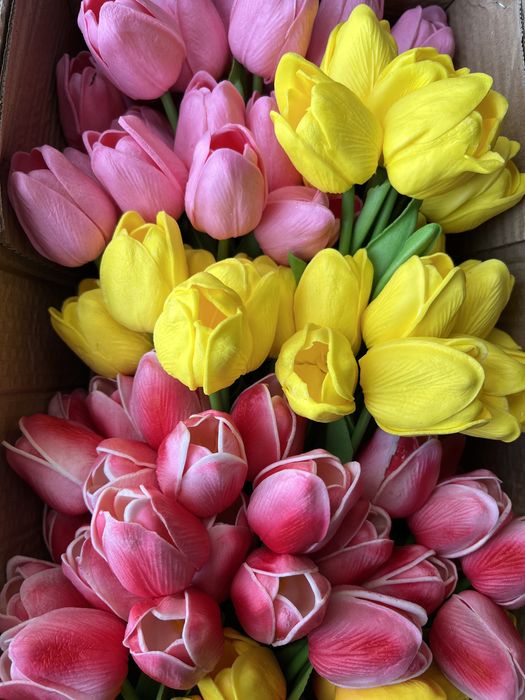 Тюльпаны искусственные латексные гелевые силиконовые