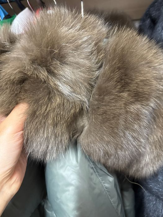 Geaca puf gasca si blana vulpe cu gluga oversized Luxury Collection