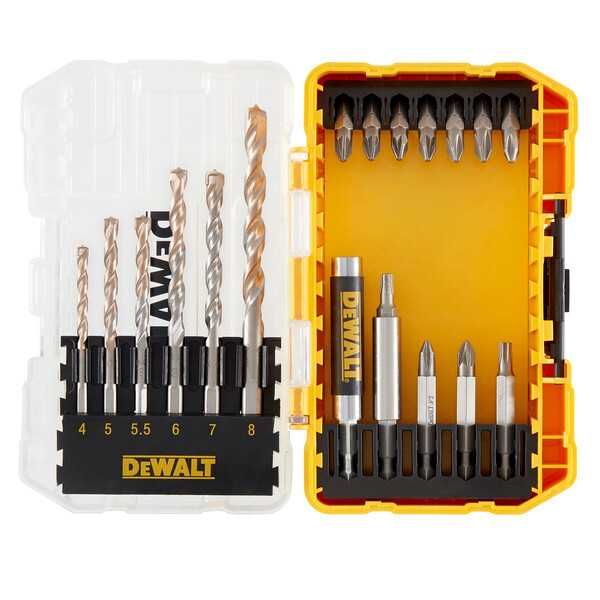 Комплект накрайници, свредла и адаптери DEWALT DT70712 – 19 части