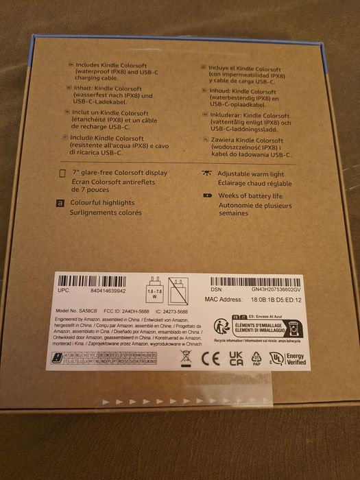 Kindle Colorsoft 16GB Електронен четец, електронна книга