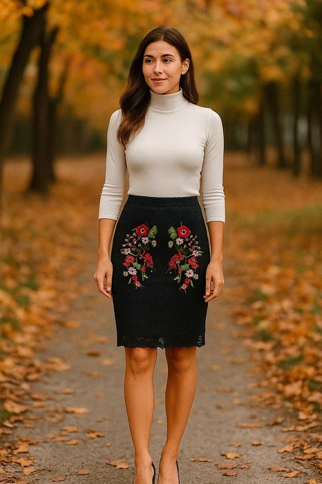 Fusta Desigual bleumarin, XS-S