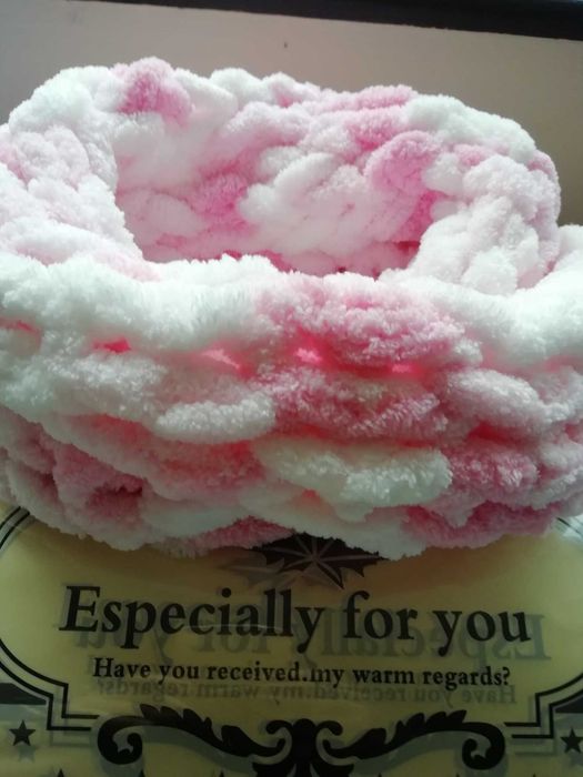 Плетен Шал тип яка, от прежда Ализе Пуфи