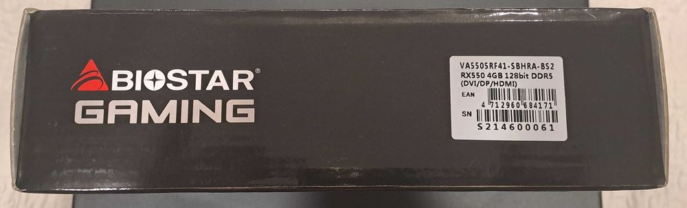 Видео карта BIOSTAR Radeon RX550, 4GB, GDDR5, 128 bit