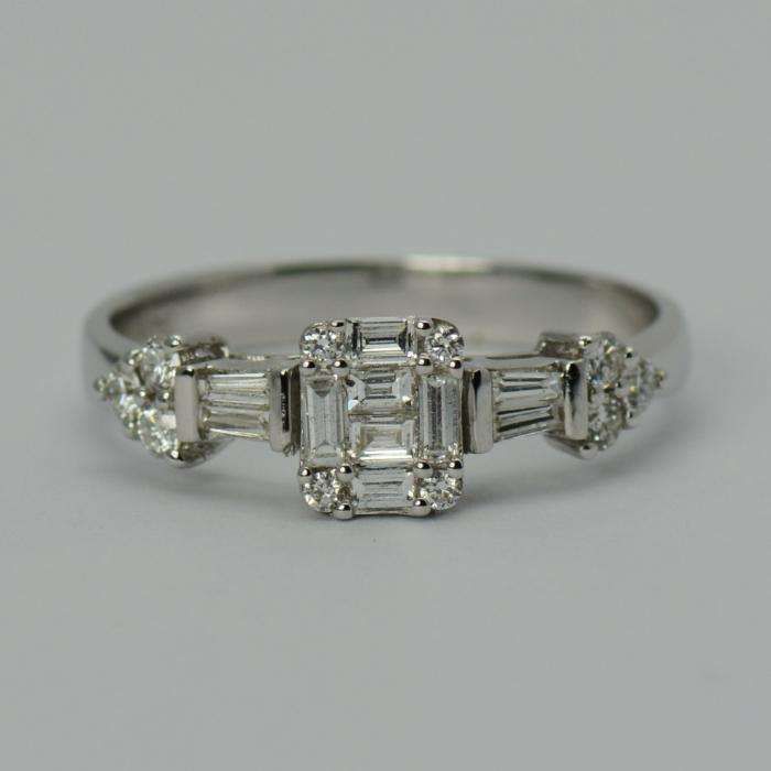 Inel aur alb de 18k cu diamante cod 5549
