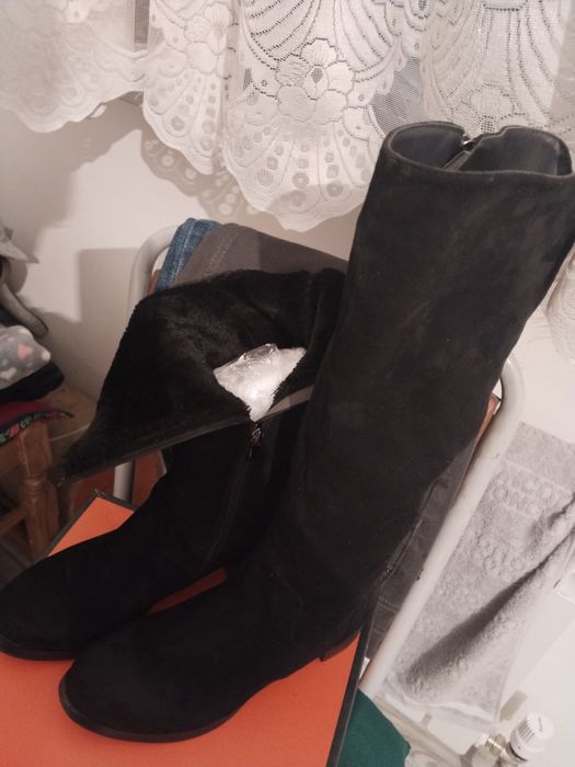 Зимний сапоги замшевый