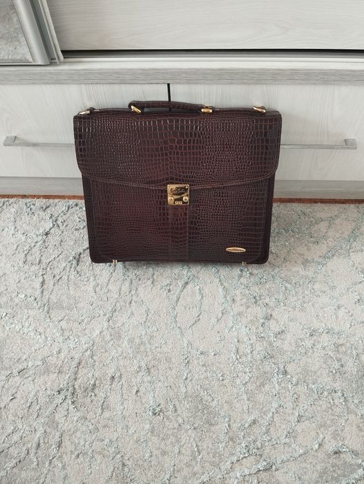 Мужской кожаный портфель Pierre Cardin / Деловая сумка