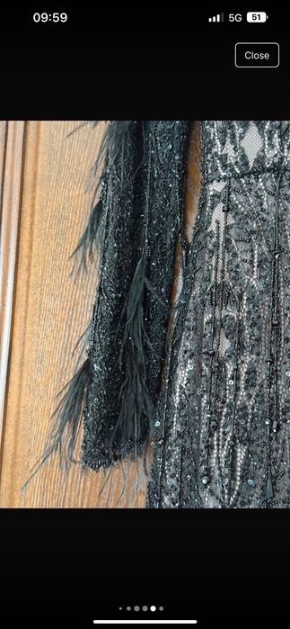 Vând rochie neagră lungă bijuterie potrivită pentru nașa sau banchet