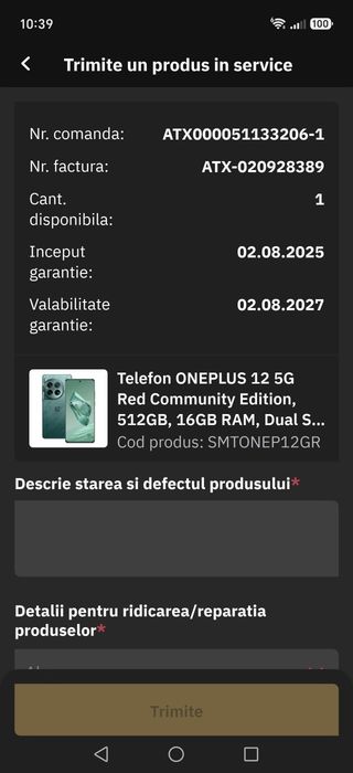 OnePlus 12 5G, 6.82", Snapdragon 8 Gen3, 16GB RAM, 512GB, garanție  02.08.2027