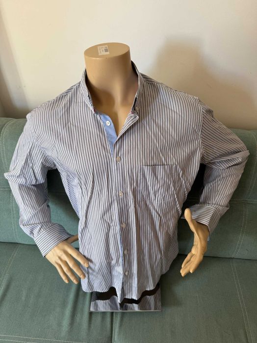 Frant / Франт – нова стилна раирана мъжка риза, XL, блуза, мъжки ризи