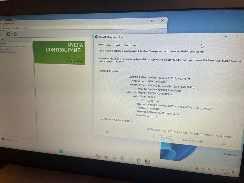 Laptop asus cu geforce 920