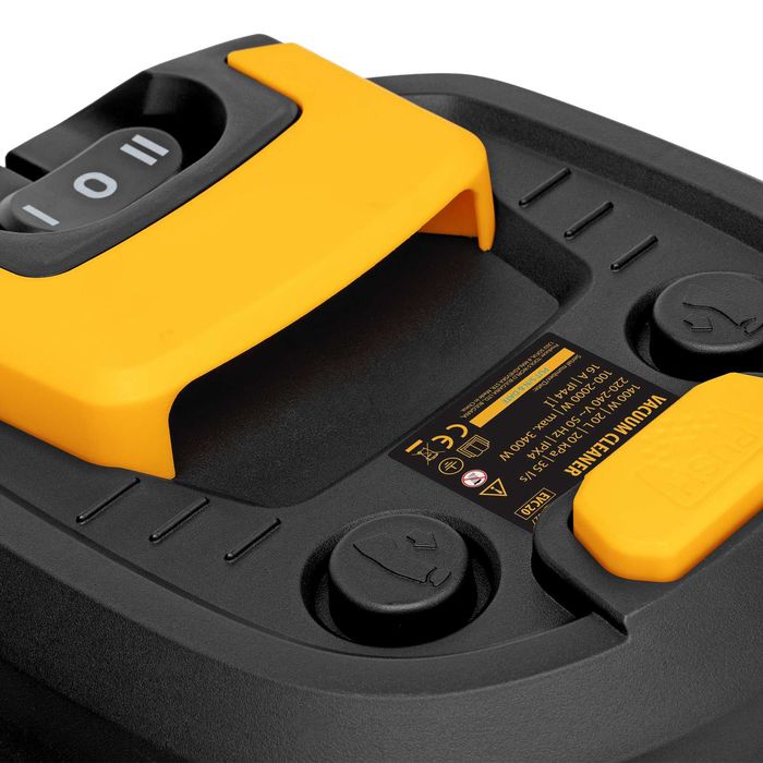 Строителна прахосмукачка EVC20, 1400 W, резервоар 20 л, маркуч 3 м, букса с автосинхр.// Denzel - 282027