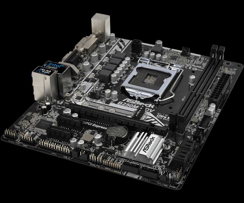 ASRock B250M HDV 1151 soket DDR4 holati ideal + garantiya