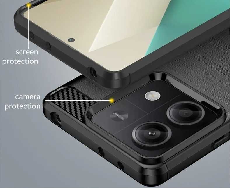 Xiaomi Redmi Note 13 / Note 13 Pro - Удароустойчив Кейс Гръб CARBON