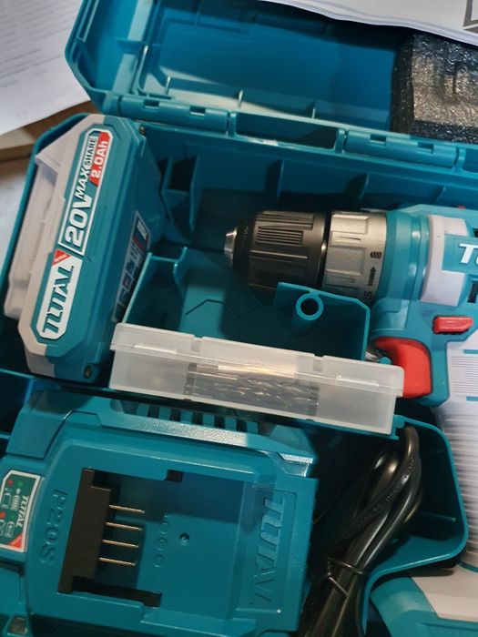 Акумулаторен винтоверт TOTAL Industrial, 20 V, 2 x 2.0 Ah Li-Ion, 45 N