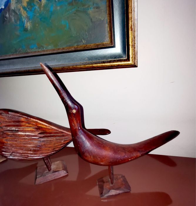 Антикварни дървени колекционерски фигури на крайбрежни птици 4 бр.