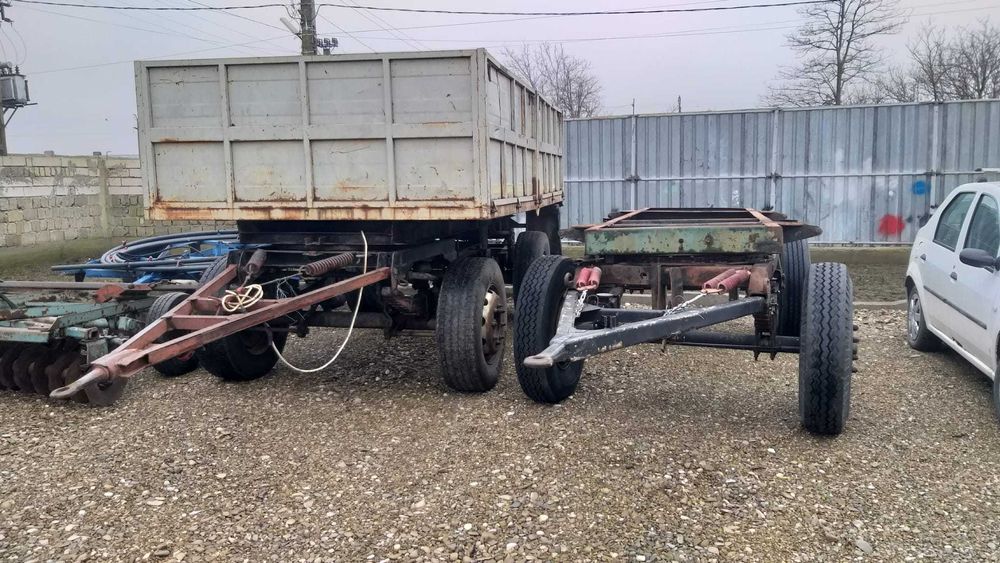 Remorca 12 tone, cu un  cilindru, basculare pe trei parti