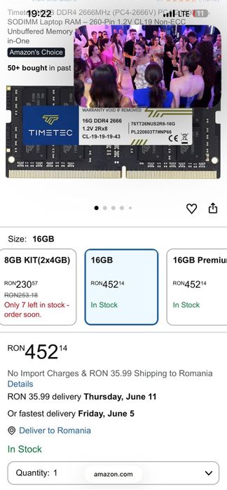 Kit 32gb RAM ddr4 2x16gb