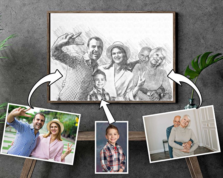 Сватбен дигитален акварелен портрет