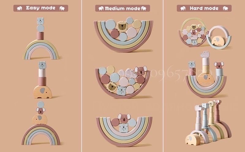 Деревянная развивающая игрушка «Балансир слоник»