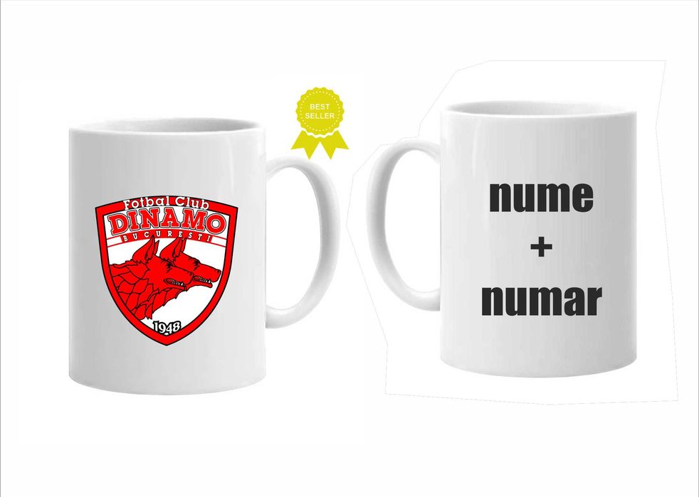 Cana personalizata fotbal Dinamo Bucuresti cu nume si numar