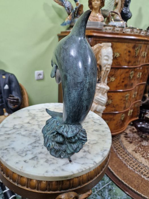 Топ - Страхотна антикварна френска бронзова фигура- Чешма шадраван