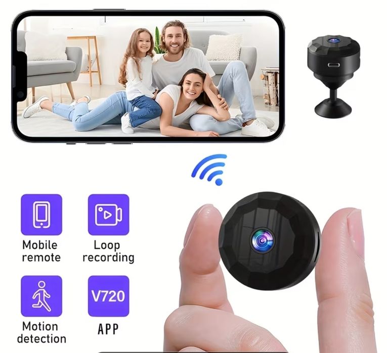 Мини камера. Умна безжична камера за сигурност - 2.4GHz WiFi
