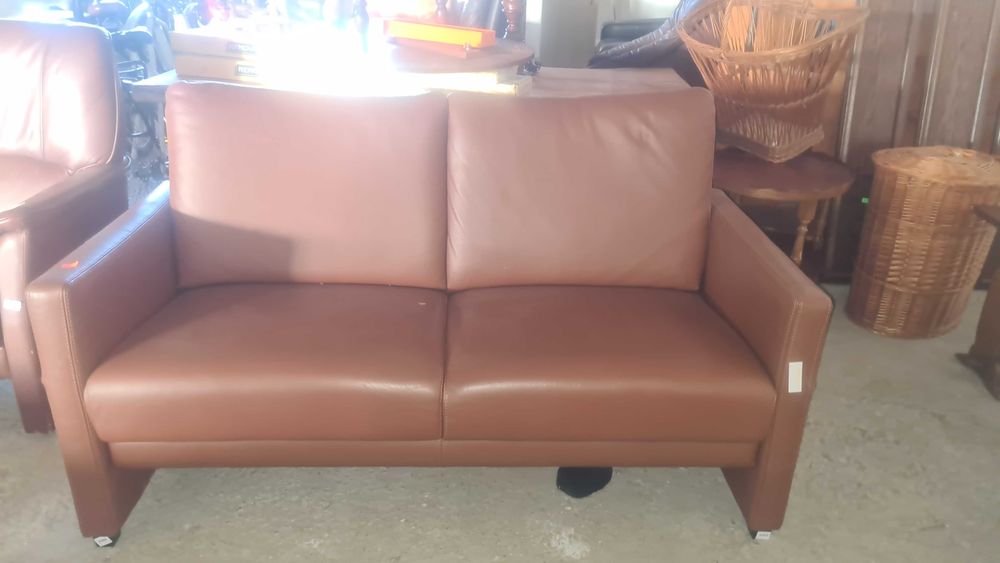 кожен диван двойка внос от европа