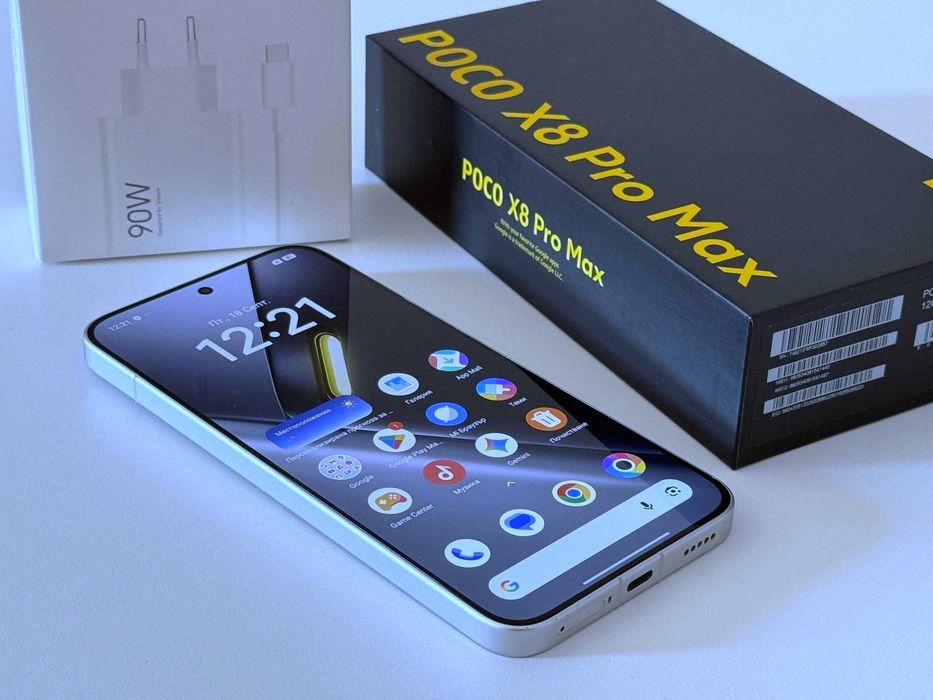 Бартер! 19м. Гаранция! Poco X8 Pro Max White (Бял) 8500mAh 100% Батерия. + 90W Адаптер.